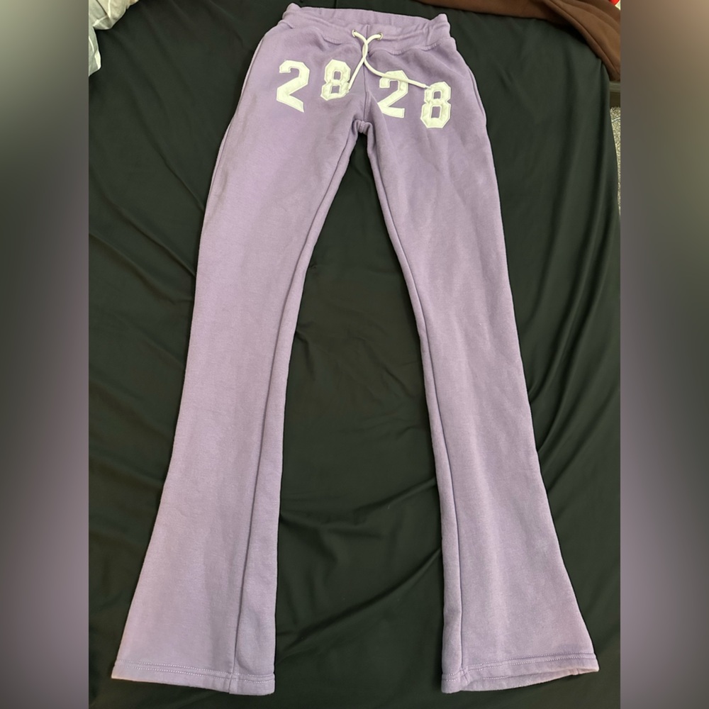 Purple Stacked Sweatpants